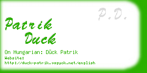 patrik duck business card